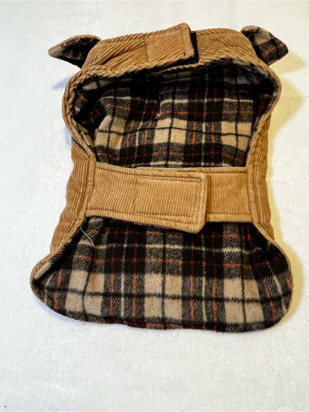 πΆπ€ Fab Dog Corduroy Toggle Dog Coat Jacket XS Plaid Lined π€πΆ - Picture 3 of 5